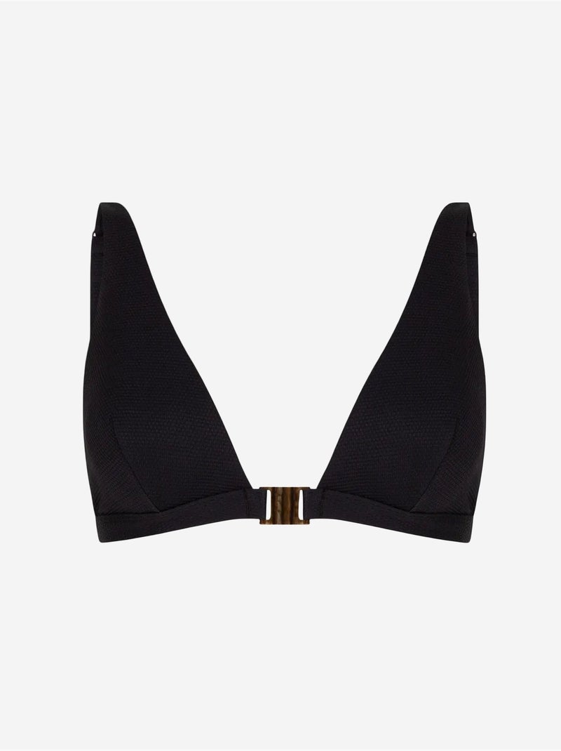 Maya top de biquíni com decote em v profundo e detalhe de acessório penti Preto - Kiabi