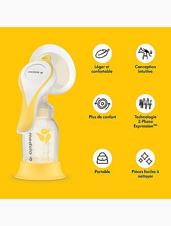Medela - bomba de leite manual harmony flex™ - ergonômica e leve