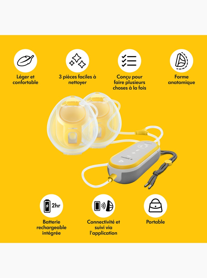 Medela - bomba tira leite eléctrica dupla freestyle hands free 21mm / 24mm - discreta e portátil Transparente - Kiabi