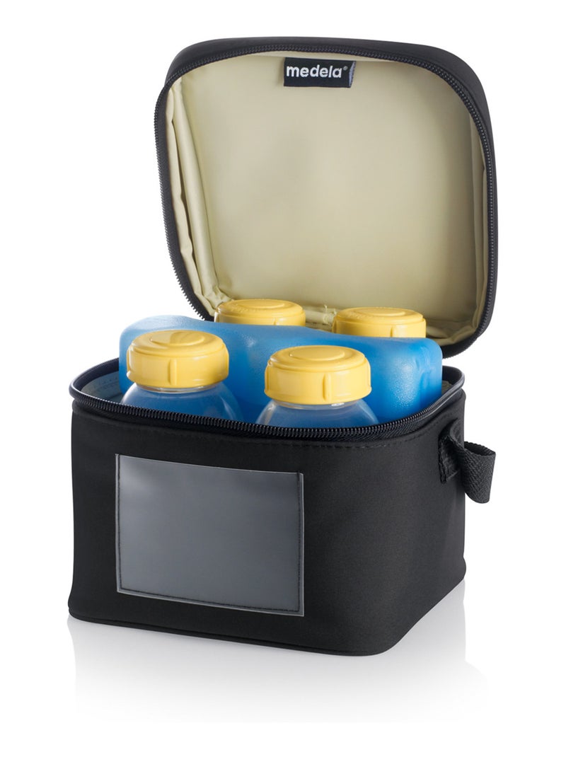 Medela - cooler bag - compartimento e bloco refrigerante + 4 biberões - saco isotérmico Transparente - Kiabi