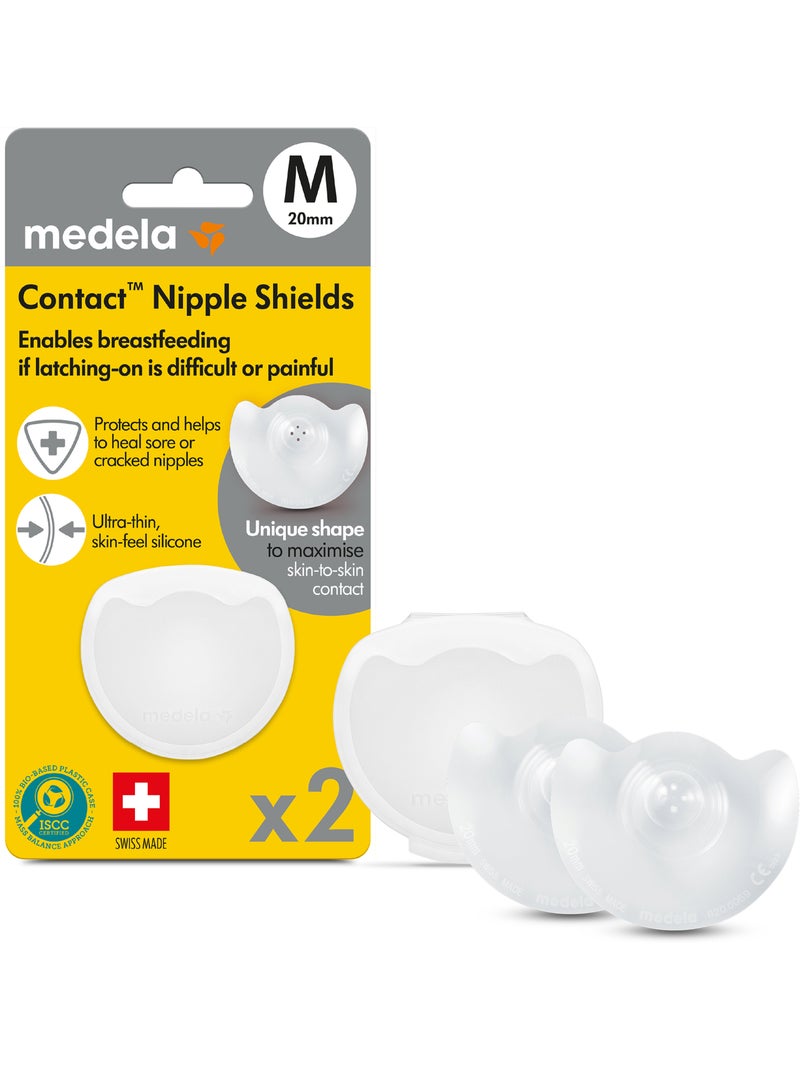 Medela - formas para o peito contact™ tamanho m - conforto na amamentação, silicone ultrafino e Transparente - Kiabi