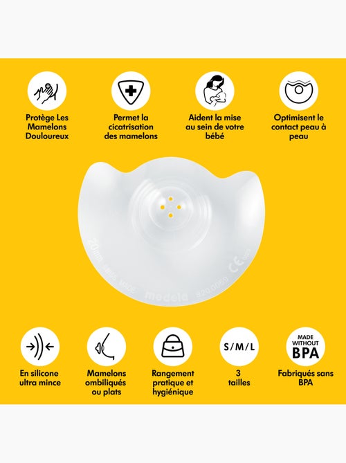 Medela - formas para o peito contact™ tamanho m - conforto na amamentação, silicone ultrafino e - Kiabi