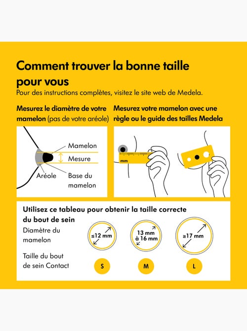Medela - formas para o peito contact™ tamanho m - conforto na amamentação, silicone ultrafino e - Kiabi