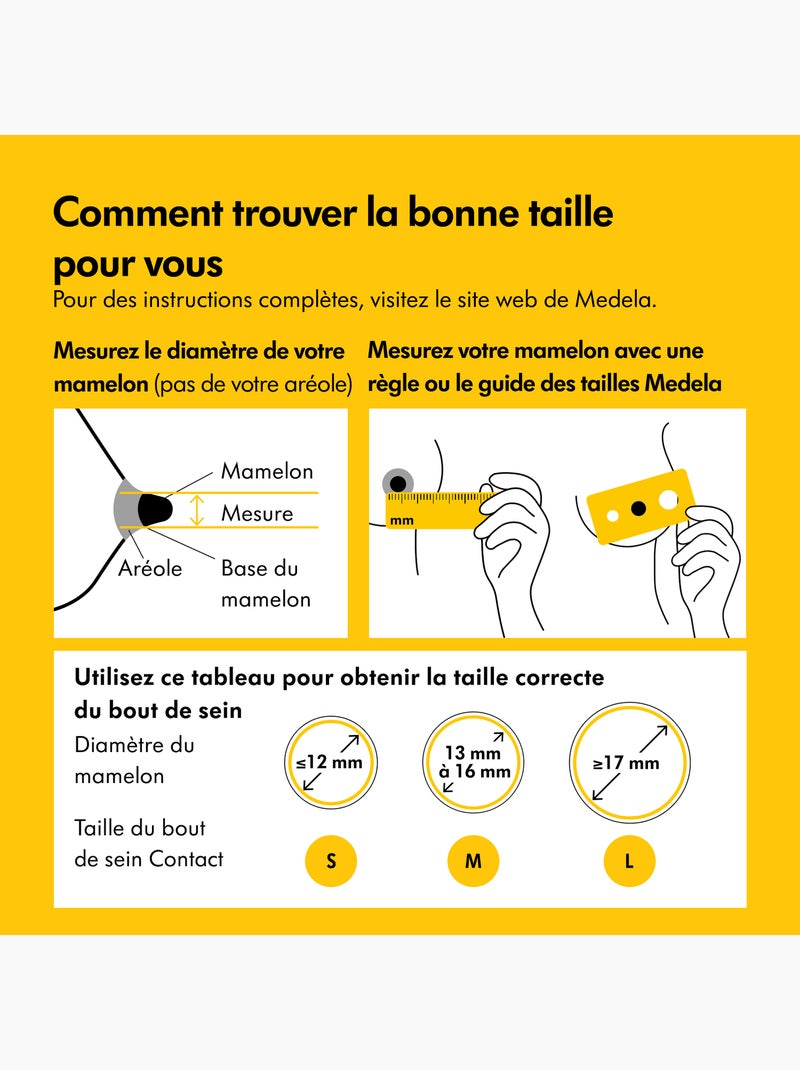 Medela - formas para o peito contact™ tamanho m - conforto na amamentação, silicone ultrafino e Transparente - Kiabi