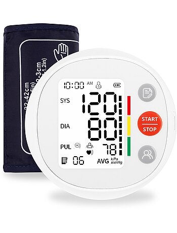 Medidor de tensão LIONELO Pulso - Certificado - Braçadeira XL 22-42cm - Memória 2x120