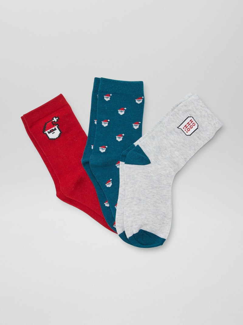 Meias altas de Natal - lote de 3 VERMELHO - Kiabi