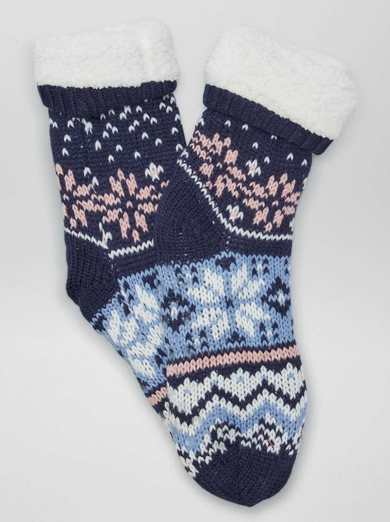 Meias altas forradas AZUL - Kiabi