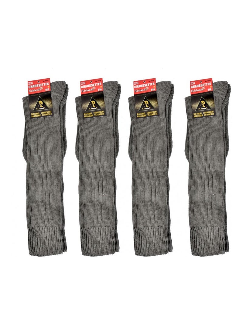 Meias altas homem algodão - Pack de 4 Cáqui - Kiabi