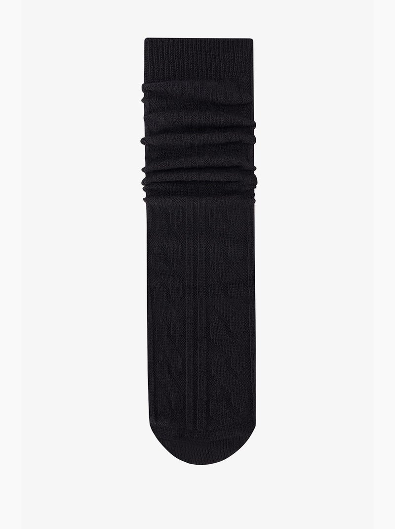 Meias altas jacquard daily penti Preto - Kiabi