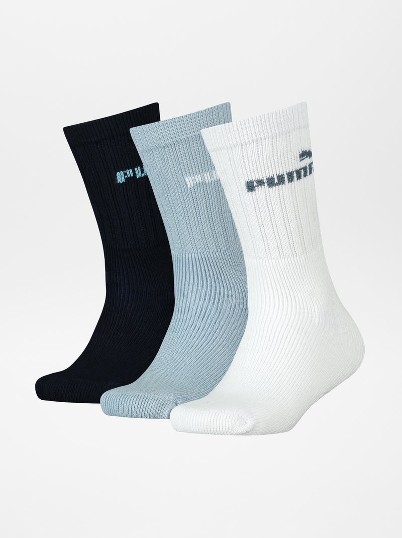 Meias altas 'Puma'  - Lote de 3 AZUL - Kiabi