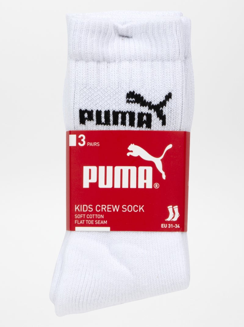 Meias altas 'Puma'  - Lote de 3 BRANCO - Kiabi