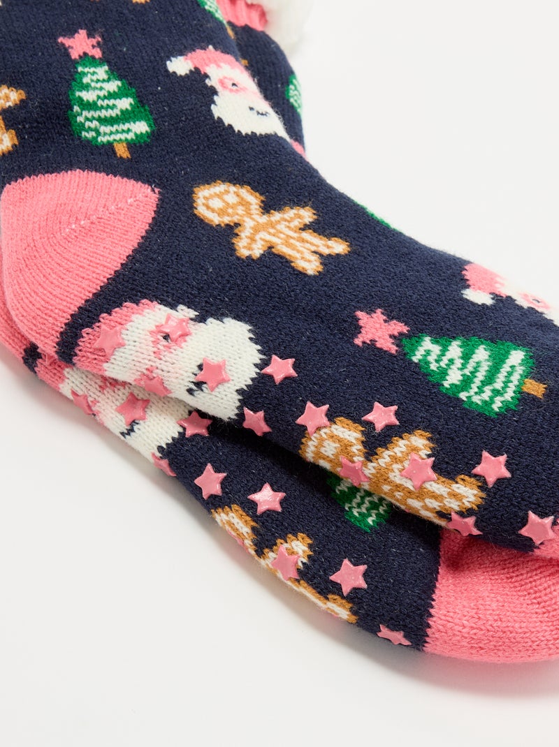 Meias  antiderrapantes de Natal Azul - Kiabi