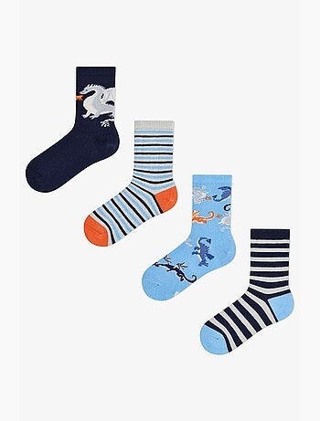 Meias até ao tornozelo com estampado animal mystic dragons, 4 pares penti