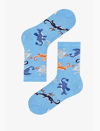 Meias até ao tornozelo com estampado animal mystic dragons, 4 pares penti