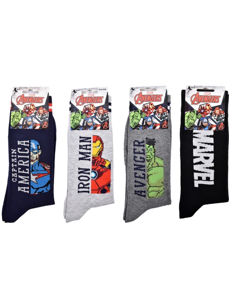 Meias AVENGERS - Pack de 4 Multicolorido - Kiabi