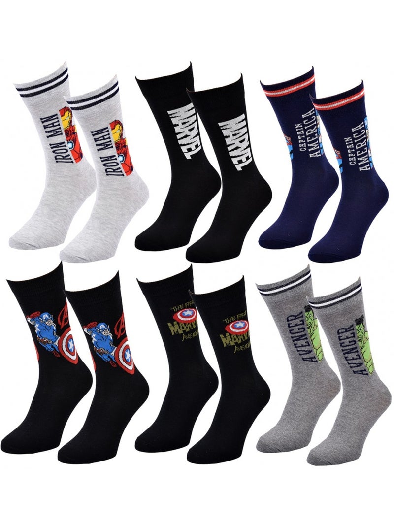 Meias AVENGERS - Pack de 6 Multicolorido - Kiabi