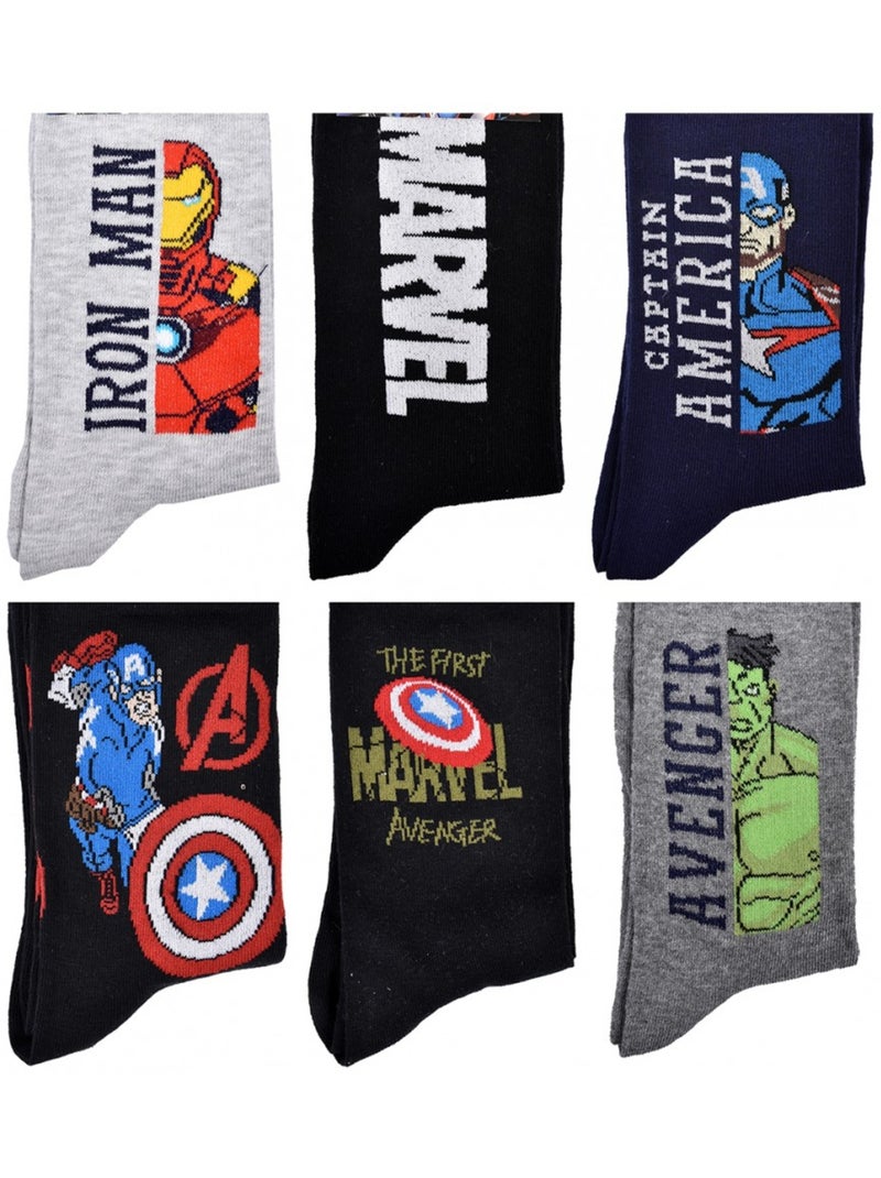 Meias AVENGERS - Pack de 6 Multicolorido - Kiabi