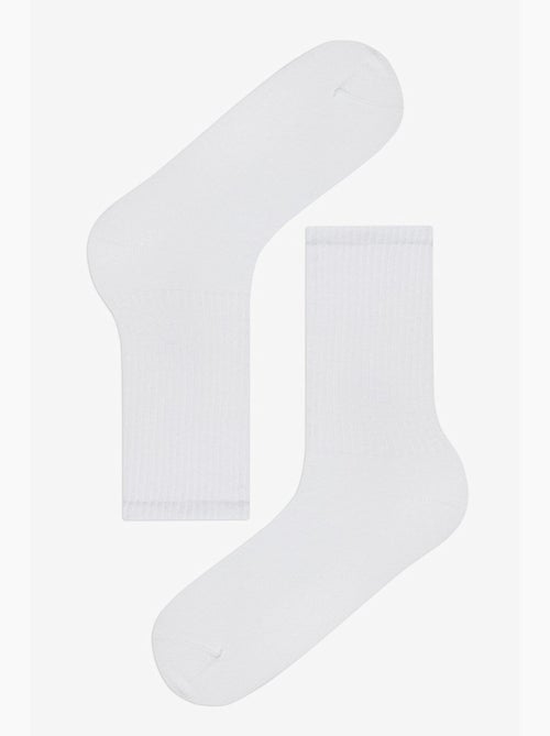 Meias básicas masculinas, pack de 2, comprimento crew penti - Kiabi Meias básicas masculinas, pack de 2, comprimento crew penti - Kiabi
