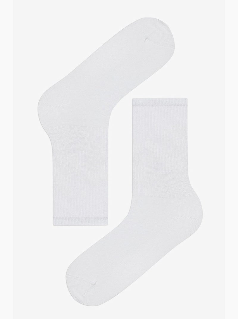 Meias básicas masculinas, pack de 2, comprimento crew penti Branco - Kiabi