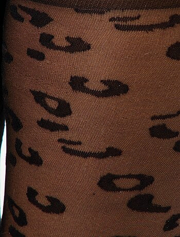 Meias-calças leves fantasia com padrão de leopardo
