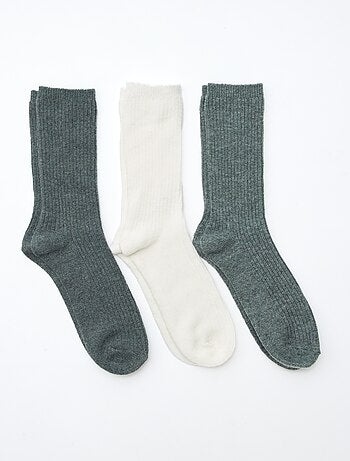 Meias caneladas de cano alto