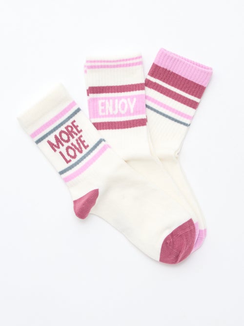 Meias caneladas fantasia - Kiabi