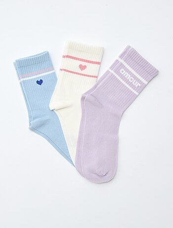 Meias caneladas fantasia