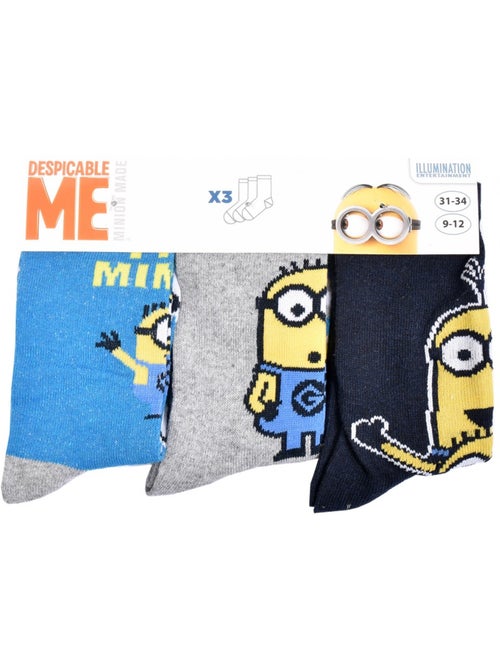 Meias Criança Licença MOI, MOCHE ET MECHANT Fantasia - Pack de 3 - Kiabi Meias Criança Licença MOI, MOCHE ET MECHANT Fantasia - Pack de 3 - Kiabi