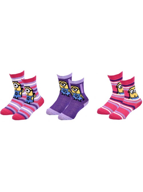 Meias Criança Licença MOI, MOCHE ET MECHANT Fantasia - Pack de 3 - Kiabi Meias Criança Licença MOI, MOCHE ET MECHANT Fantasia - Pack de 3 - Kiabi