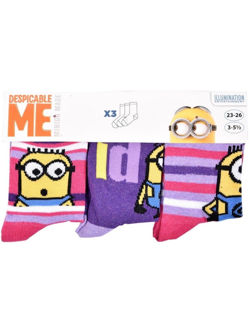 Meias Criança Licença MOI, MOCHE ET MECHANT Fantasia - Pack de 3 Multicolorido - Kiabi