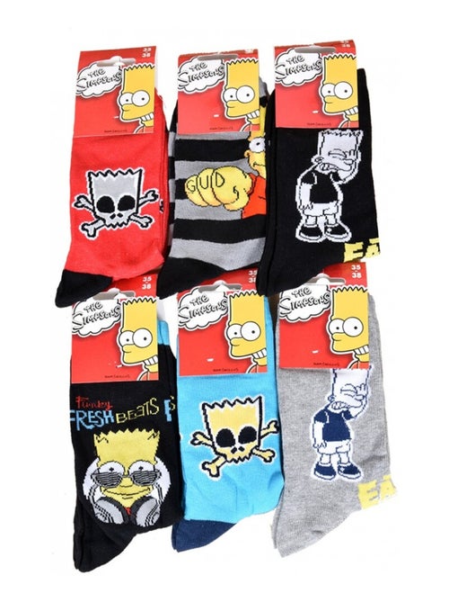 Meias Criança Licença Simpsons fantasia - Pack de 6 - Kiabi Meias Criança Licença Simpsons fantasia - Pack de 6 - Kiabi