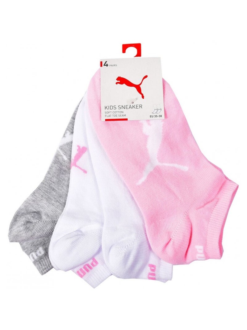 Meias criança puma soquetes - pack de 8 Cinza-rosa branco - Kiabi