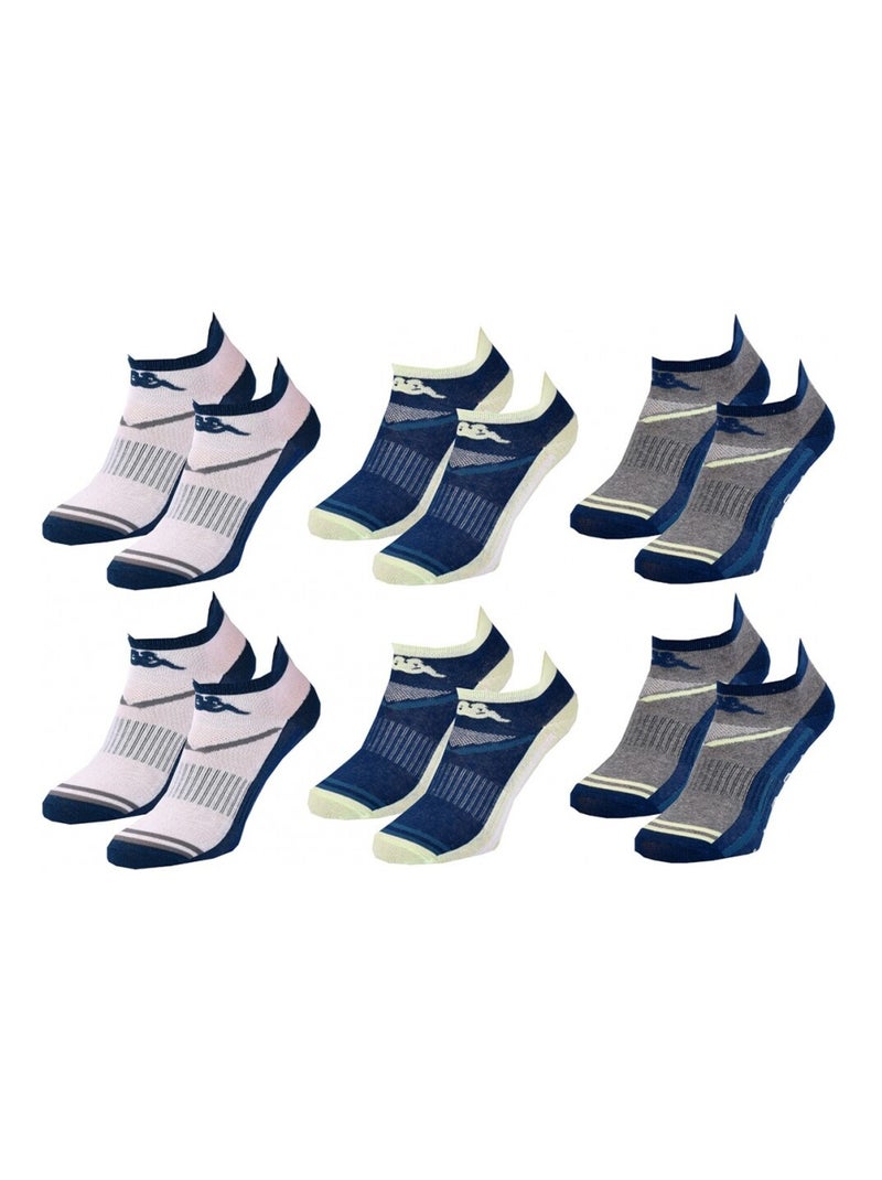 Meias Criança SNEAKER KAPPA - Pack de 6 Branco Multicolor Cinza - Kiabi