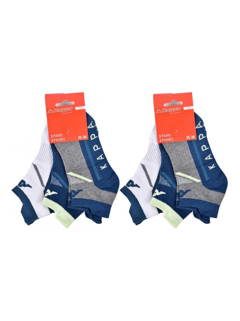 Meias Criança SNEAKER KAPPA - Pack de 6 Branco Multicolor Cinza - Kiabi