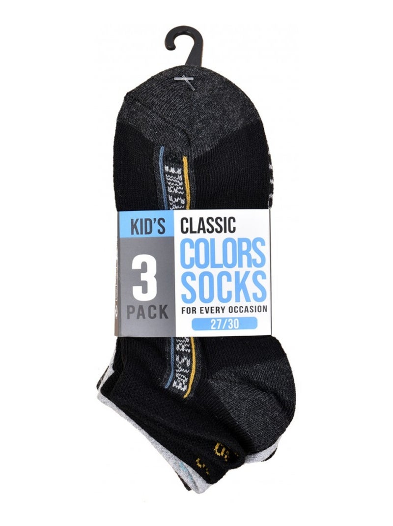 Meias Criança TWINDAY - Pack de 3 Preto Cinza - Kiabi