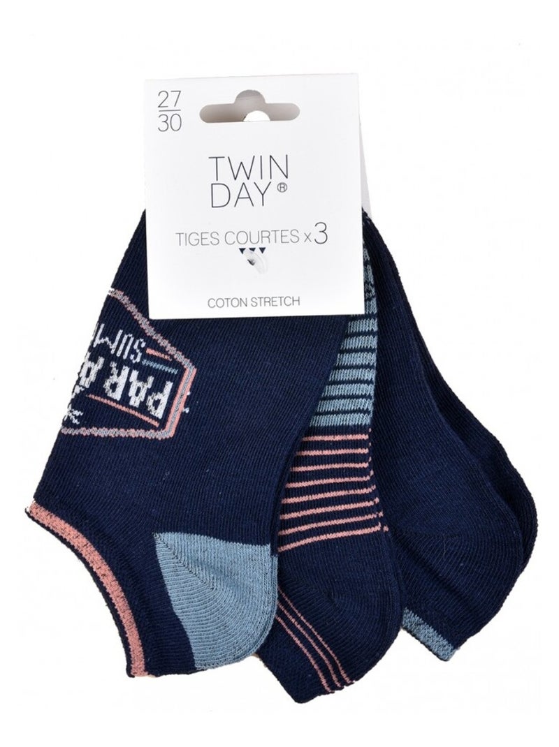 Meias Criança TWINDAY - Pack de 6 Azul Azul-céu Azul - Kiabi