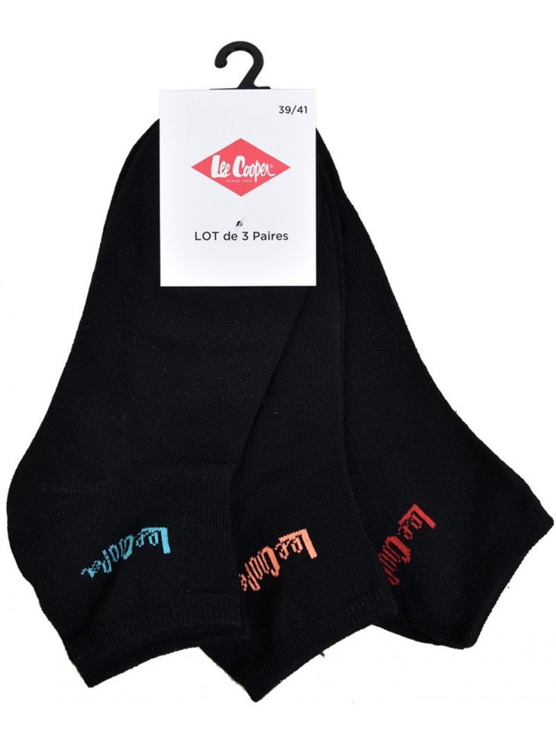 Meias Curtas Mulher LEE COOPER Qualidade e Conforto - Pack Preto - Kiabi