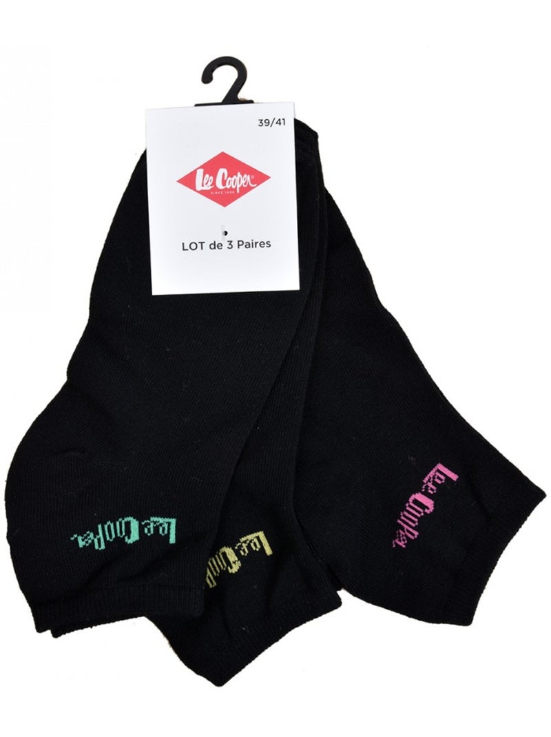 Meias Curtas Mulher LEE COOPER Qualidade e Conforto - Pack Preto - Kiabi