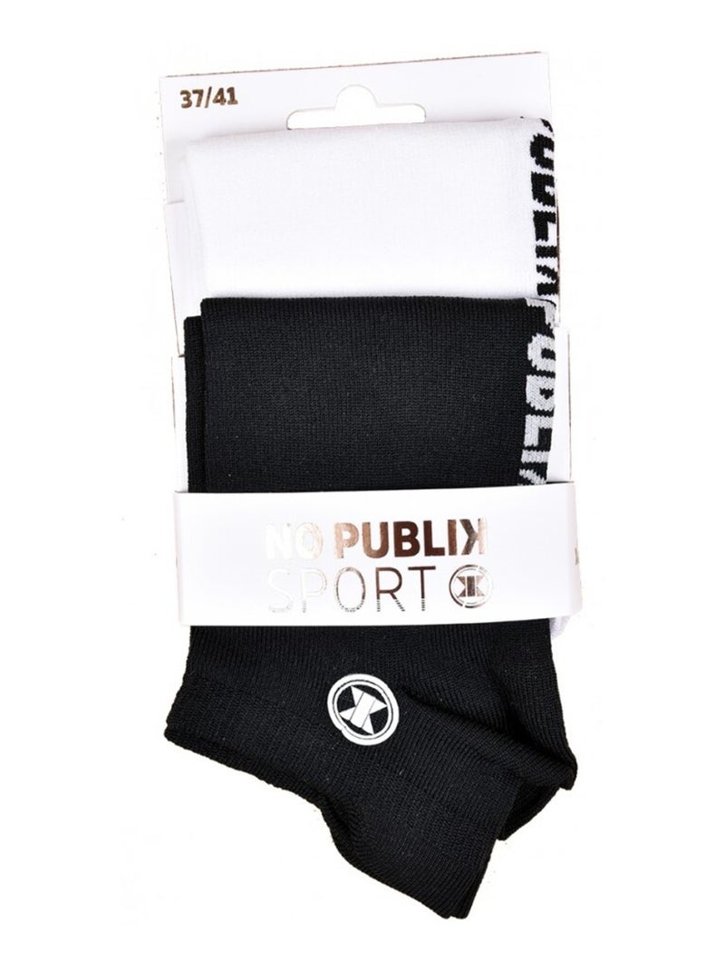 Meias Curtas Mulher NO PUBLIK - Pack de 8 Preto Cinza Branco - Kiabi