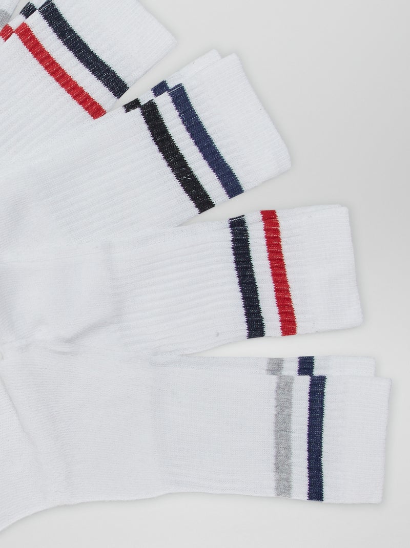 Meias de cano alto de malha - Lote de 10 Branco - Kiabi