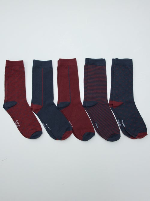 Meias de cano alto em malha  - Lote de 5 - Kiabi