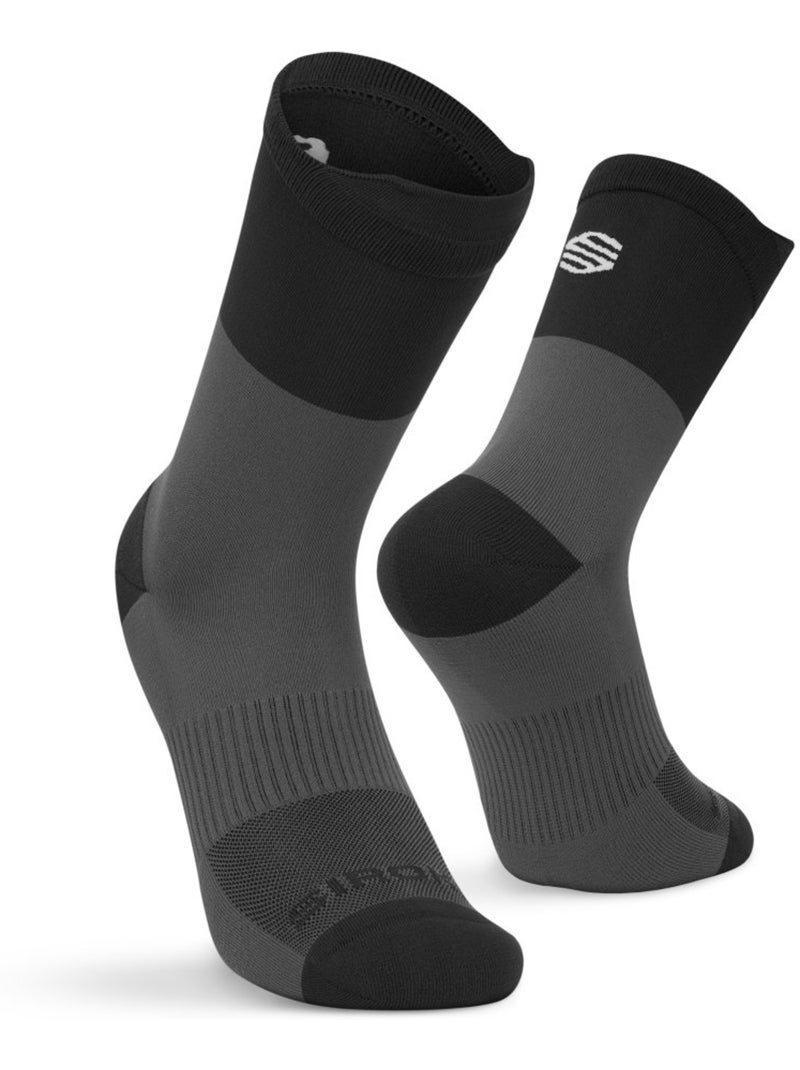 Meias de cano alto para trail running Preto - Kiabi