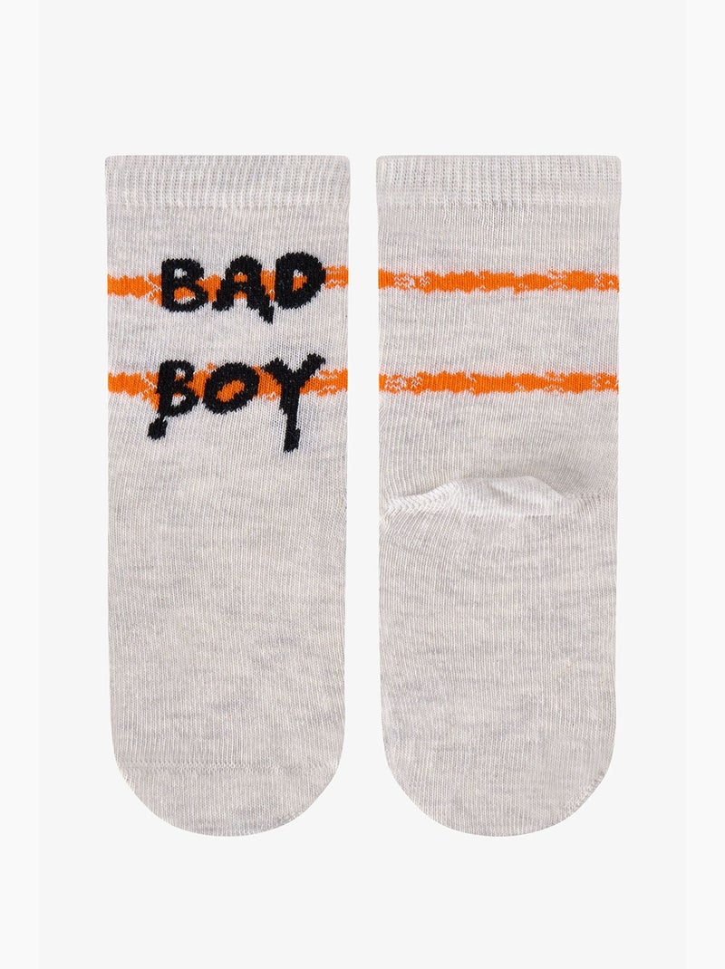 Meias de cano curto infantil rebel bears com padrão de urso, 2 pares penti Branco Laranja - Kiabi