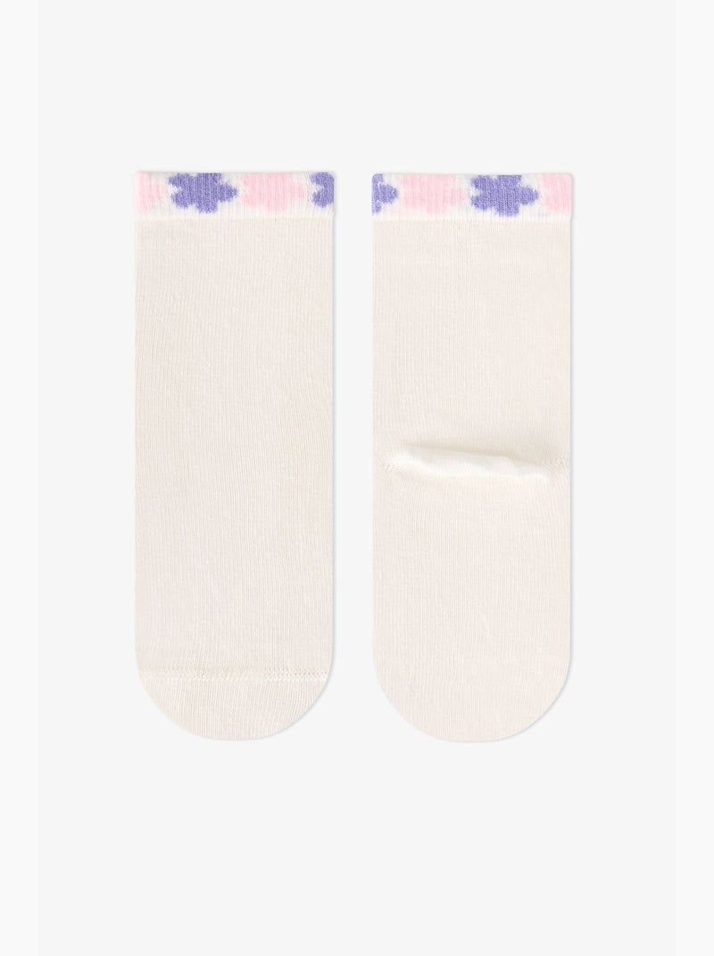 Meias de cano curto menina feel better com padrão de gato, 2 pares penti Rosa - Kiabi