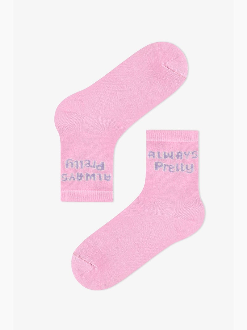 Meias de cano curto menina fluffy cat com padrão de gato, 2 pares penti Rosa/Branco - Kiabi