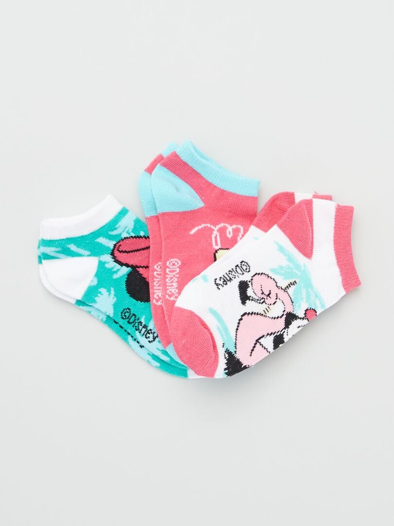 Meias de cano curto 'Minnie' - Lote de 3 Fuxia - Kiabi