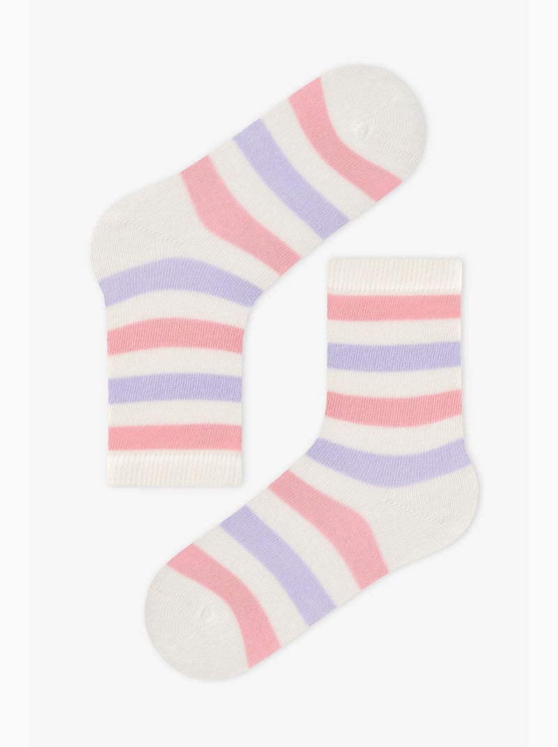 Meias de cano médio estampadas season fun, pack de 2 penti Roxo/Rosa - Kiabi