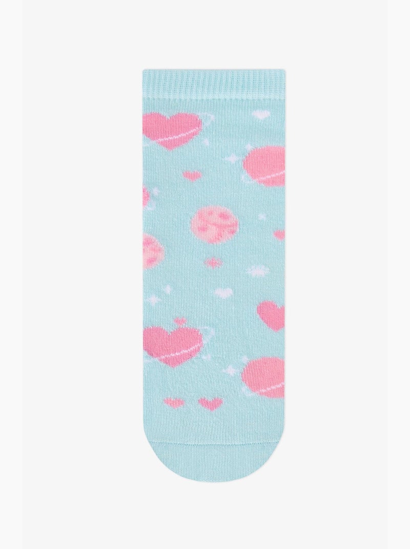 Meias de cano médio menina 2 pares com padrão caticorn galaxy unicorn penti Azul Rosa Branco - Kiabi