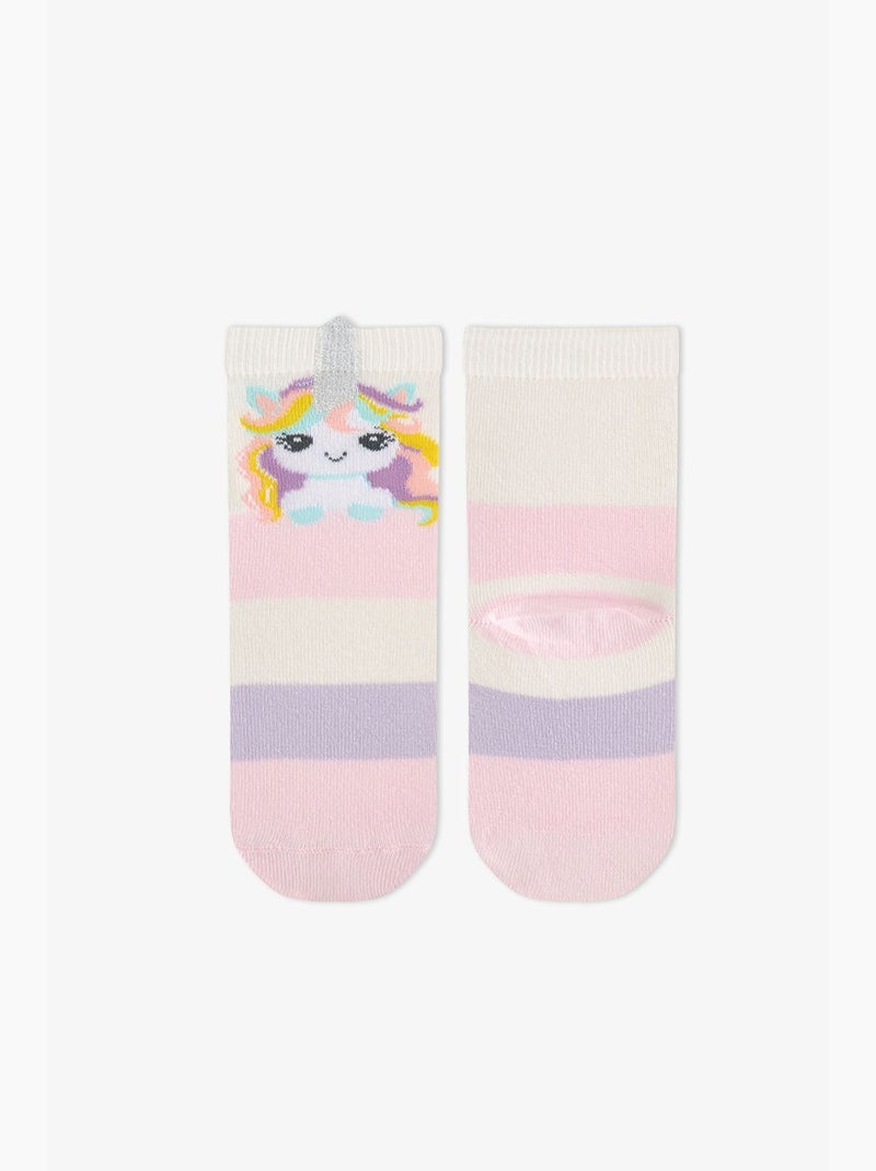 Meias de cano médio menina unicorn fantasy de algodão, 2 pares penti Lavanda - Kiabi