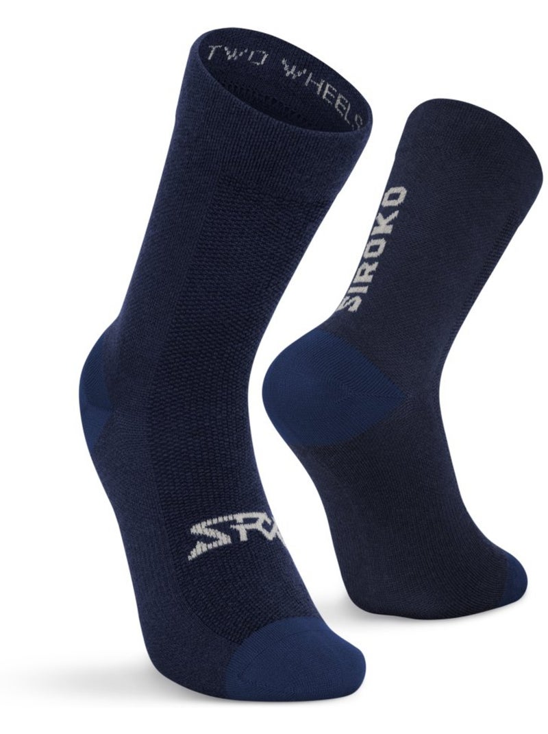 Meias de ciclismo com lã merino Azul - Kiabi